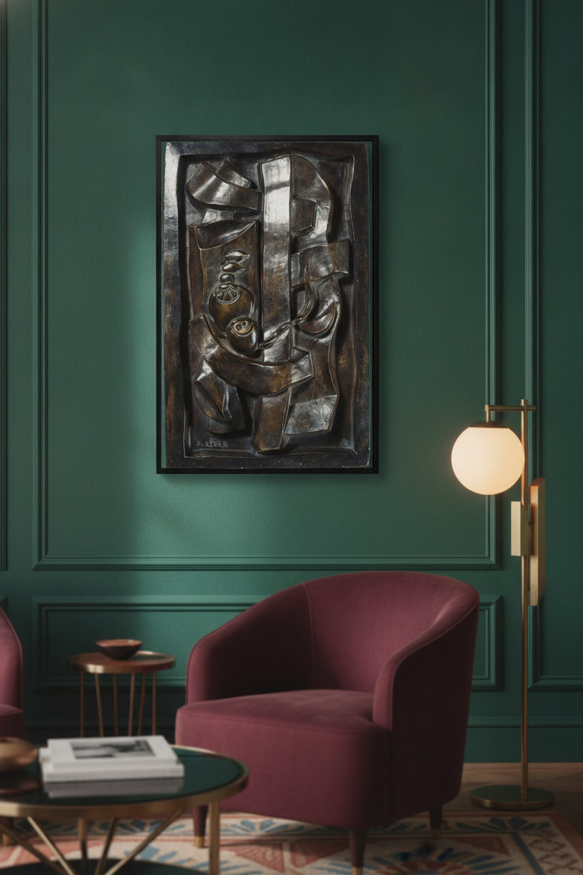Composition with Fruit — framed art in a styled interior