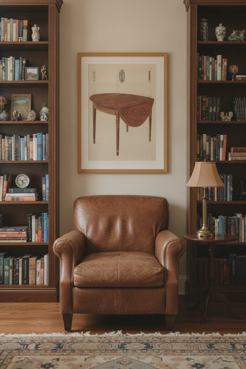 Pembroke Table (Drop Leaf) — framed art in a styled interior