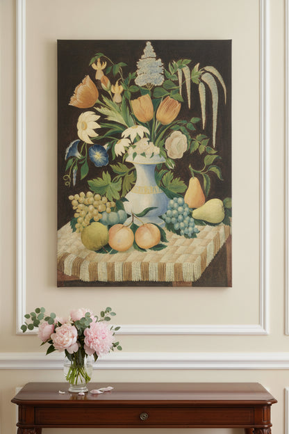Flowers and Fruit — framed art in a styled interior