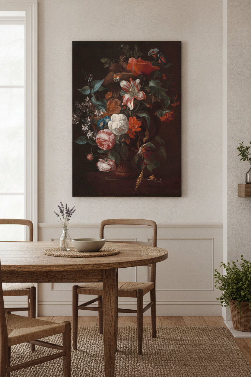 Flowers in a Vase — framed art in a styled interior