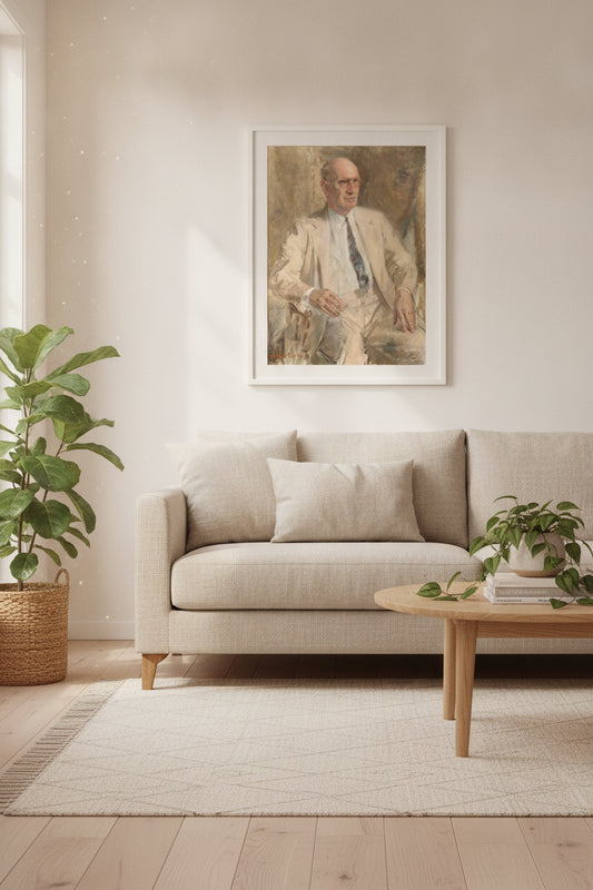 Lessing J. Rosenwald — framed art in a styled interior
