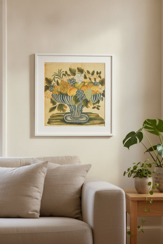 Bowl of Fruit — framed art in a styled interior