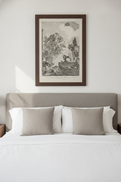 The Madonna del Carmelo Appearing to Saint Simon Stock — framed art in a styled interior