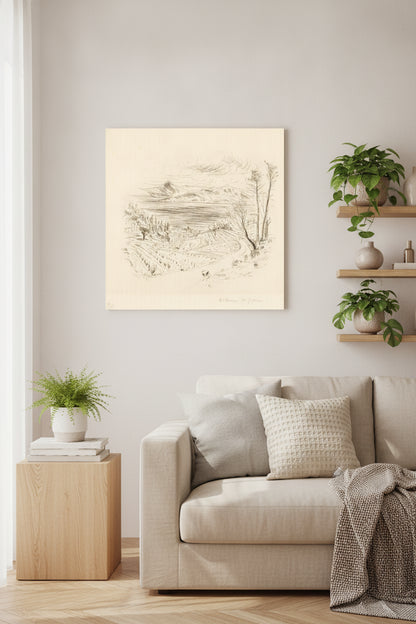 Saint-Tropez Landscape (Paysage Tropezien) — framed art in a styled interior