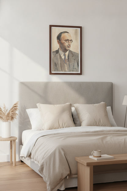 Lessing J. Rosenwald — framed art in a styled interior