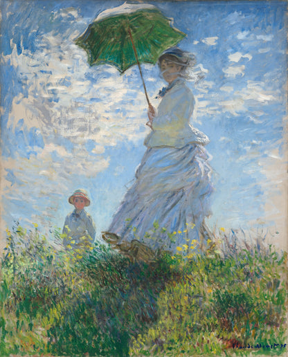 Woman with a Parasol - Madame Monet and Her Son