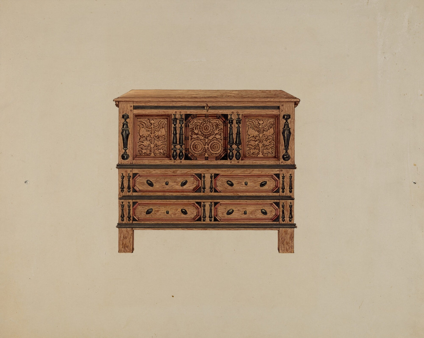 Two Drawer Sunflower Chest - front view