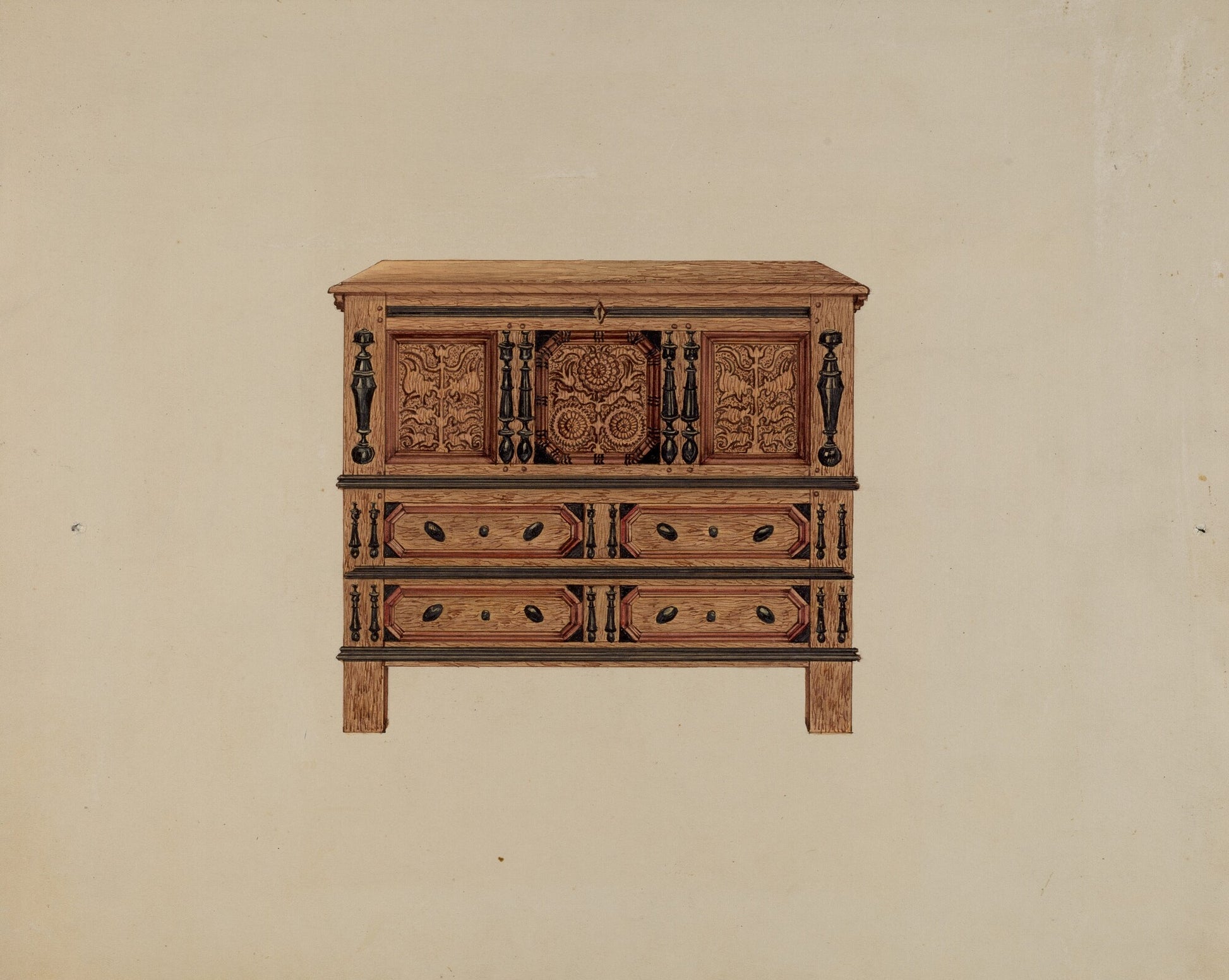 Two Drawer Sunflower Chest - front view