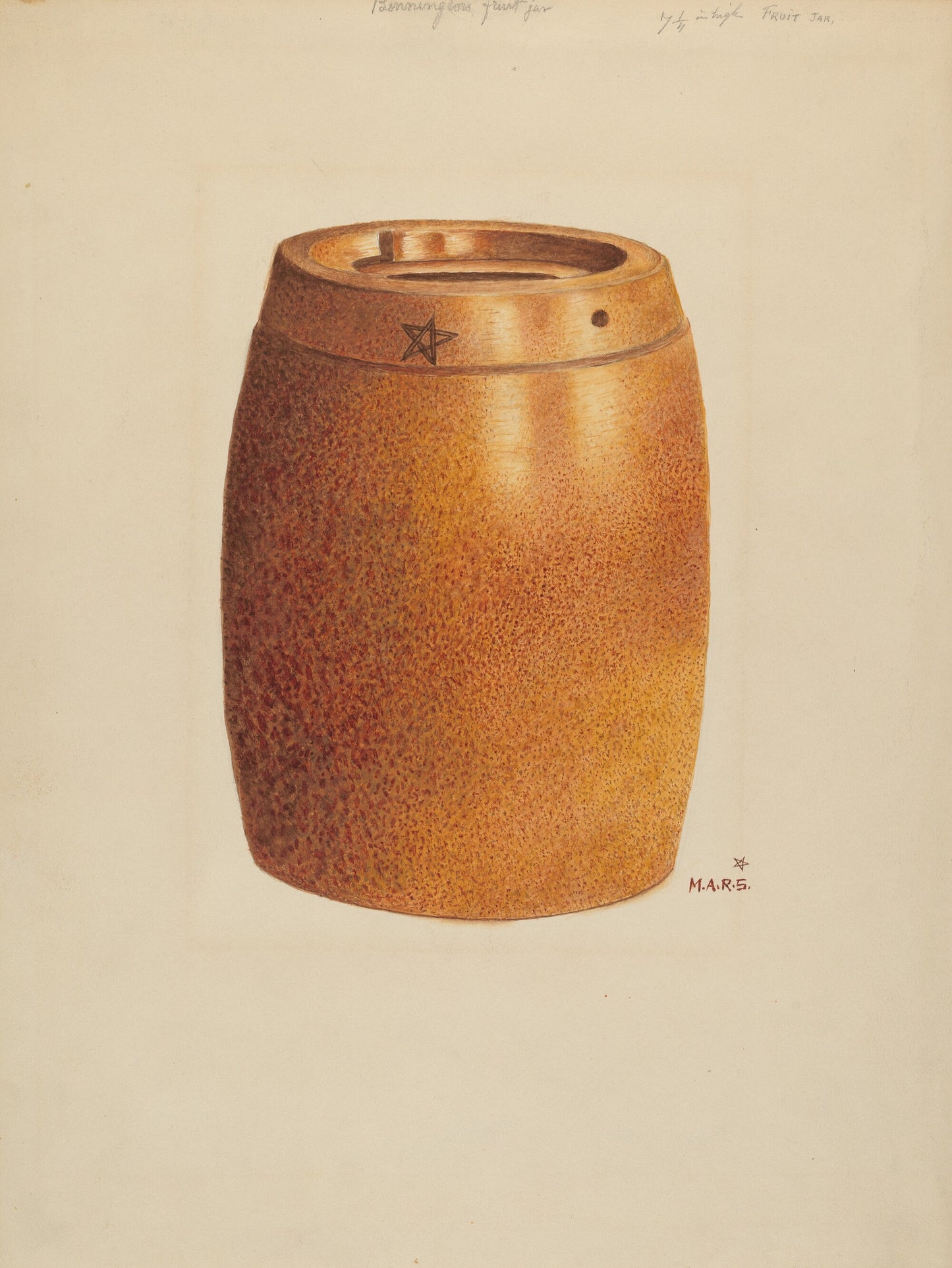 Stone Fruit Jar with Star
