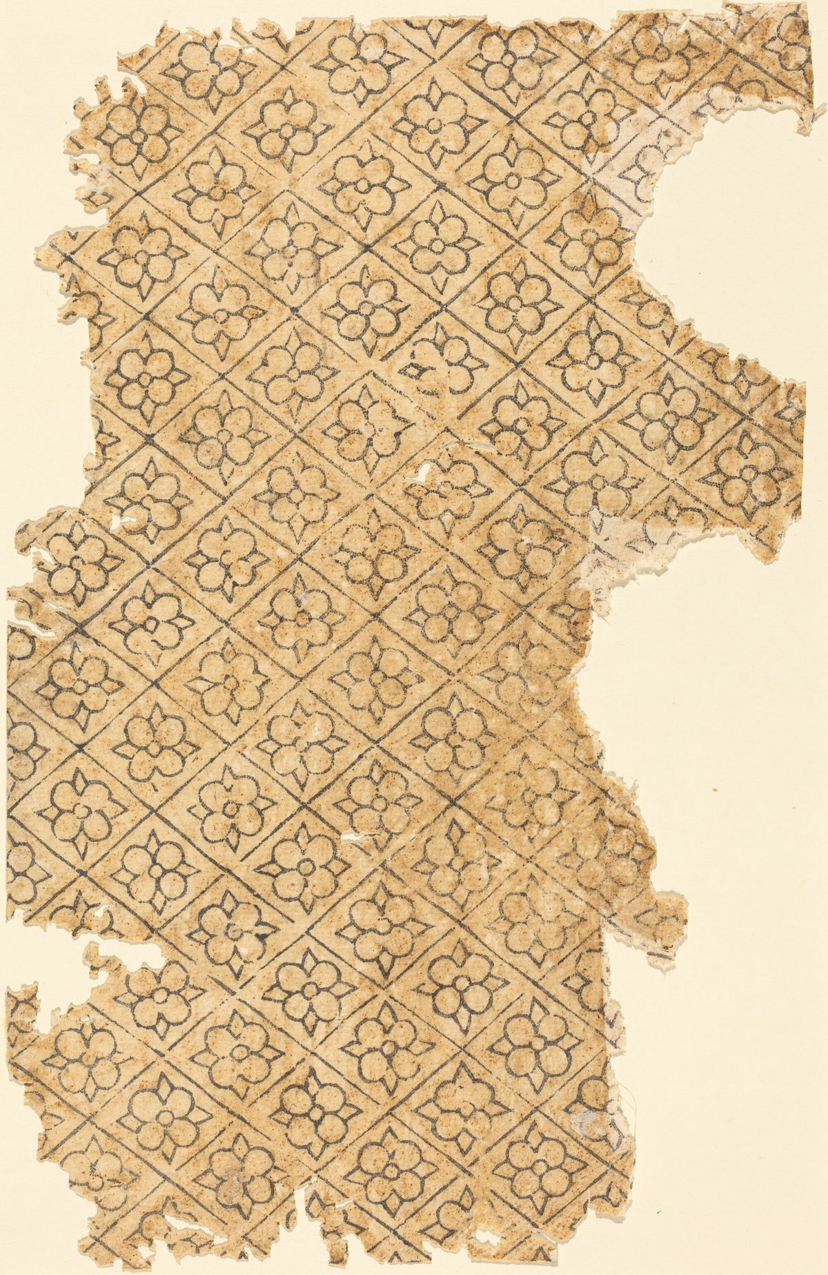 Sheet with Flower and Diamond Pattern