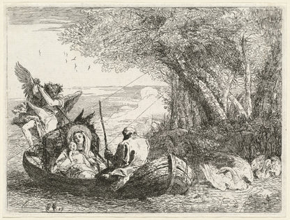 The Holy Family Being Ferried Across the River