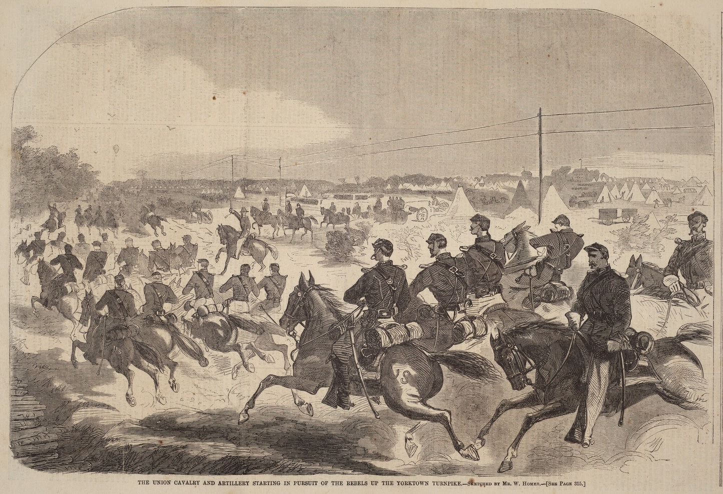 The Union Cavalry and Artillery Starting in Pursuit of the Rebels up the Yorktown Turnpike