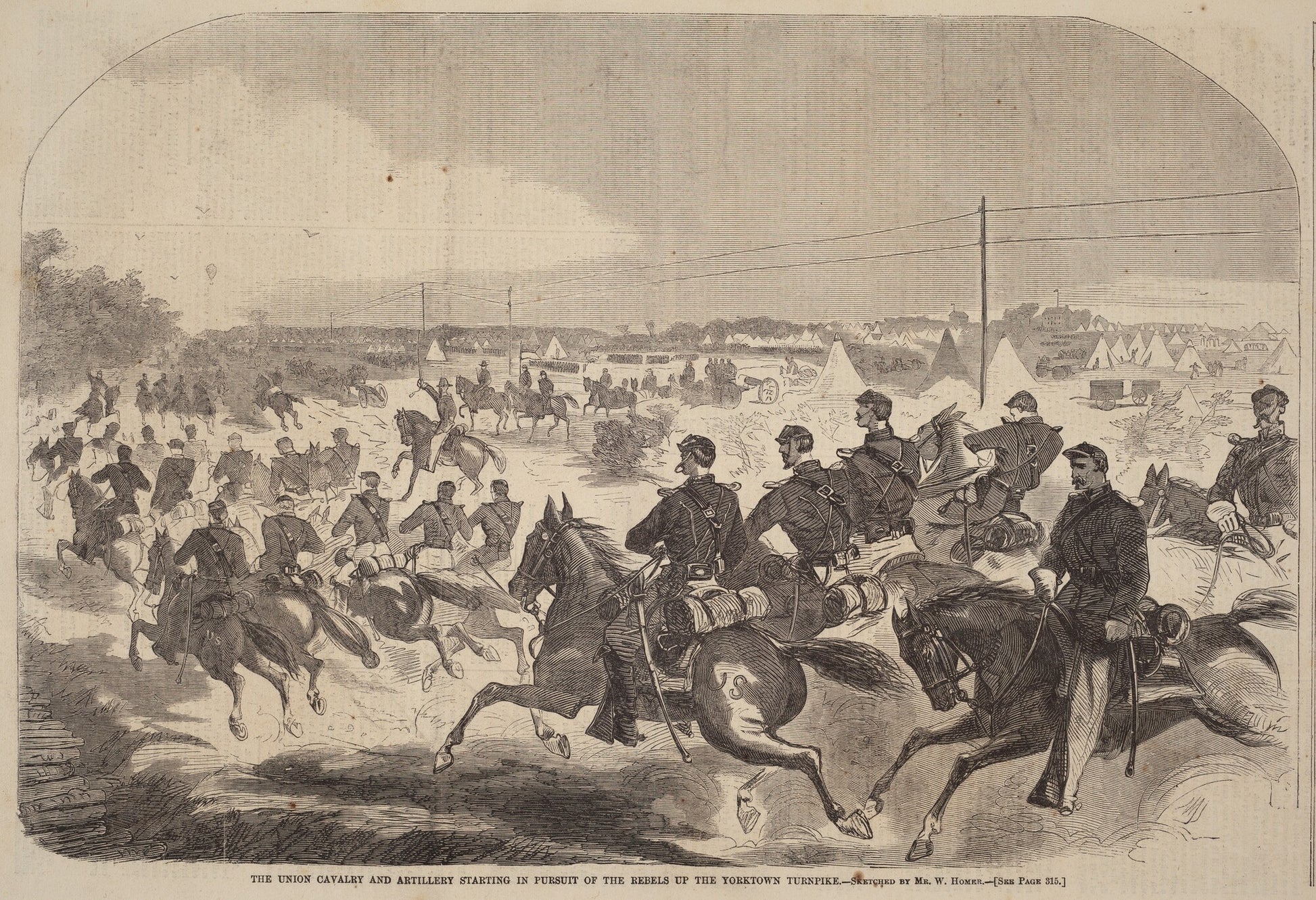 The Union Cavalry and Artillery Starting in Pursuit of the Rebels up the Yorktown Turnpike