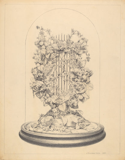 Glass Globe - Wax Flowers