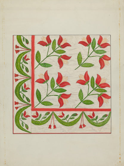 Quilt - Appliqued in Bellflower Design