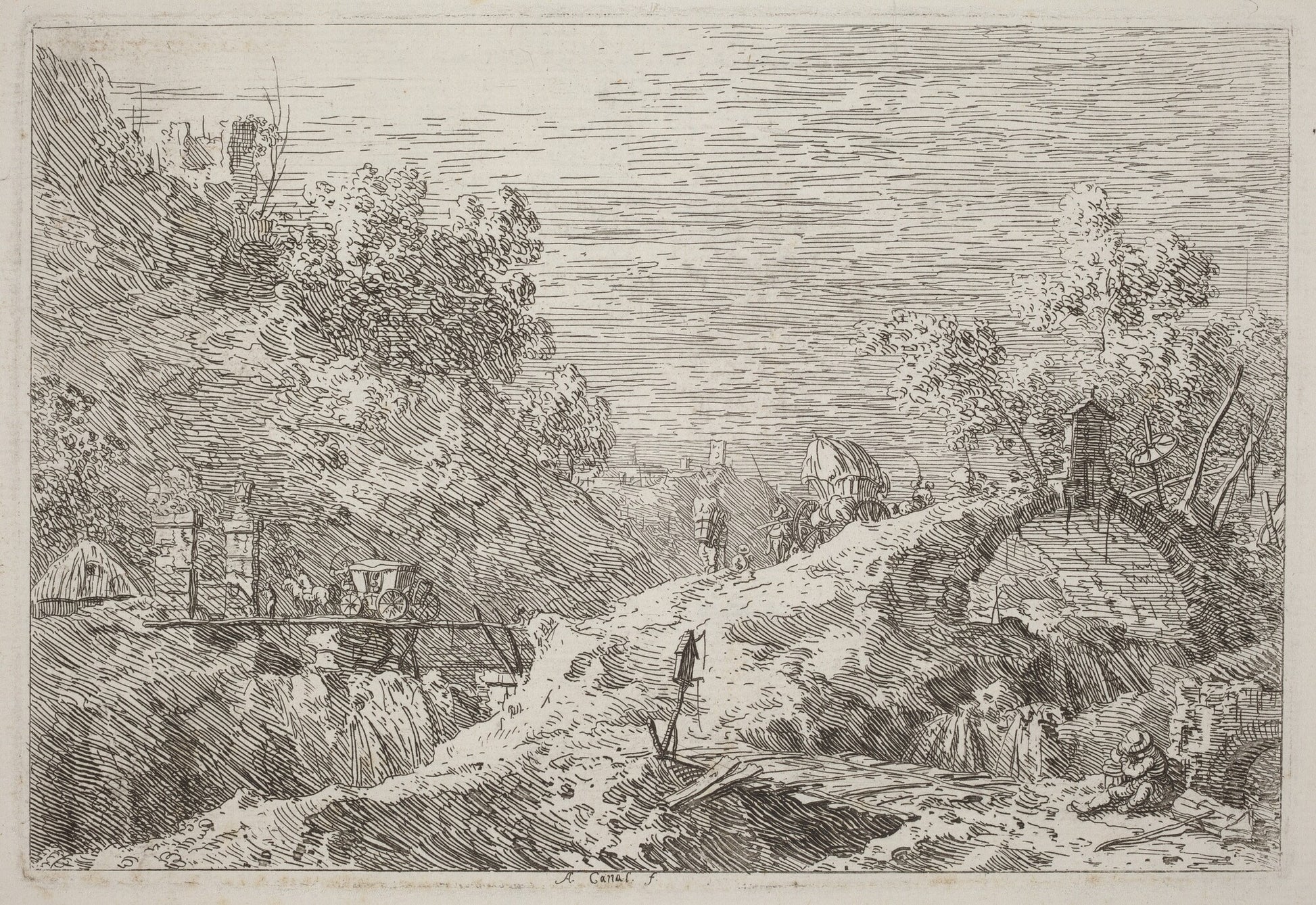 Mountain Landscape with Five Bridges