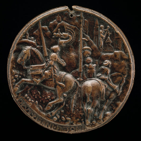 Filippo Maria Visconti Riding in a Mountainous Landscape [reverse]