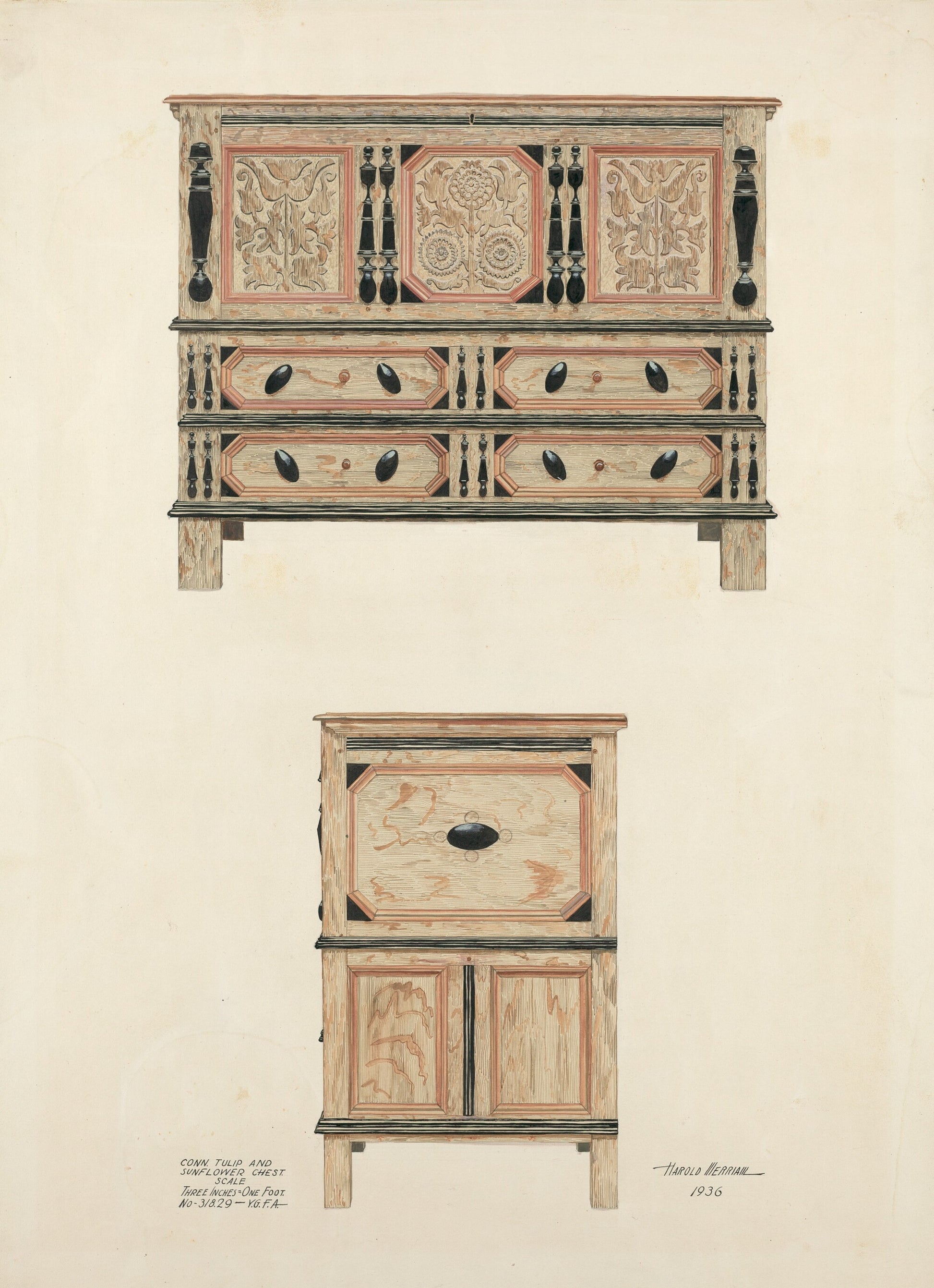 Tulip and Sunflower Chest