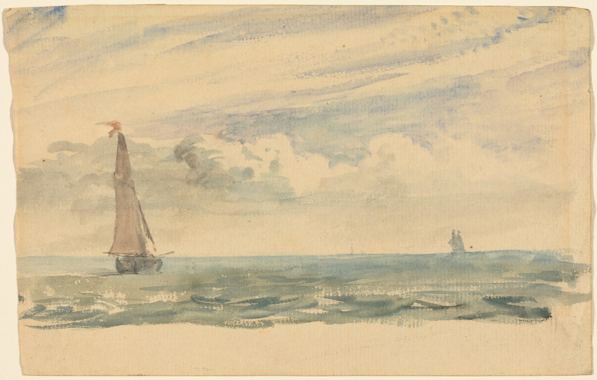 A Seascape with Two Sail Boats