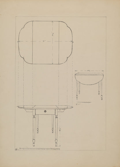 Oval Table Drop Leaf