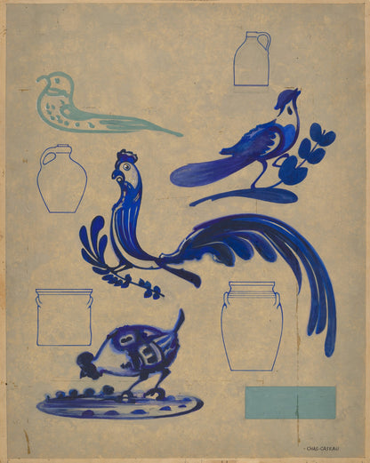 Bird Decorations on Jug