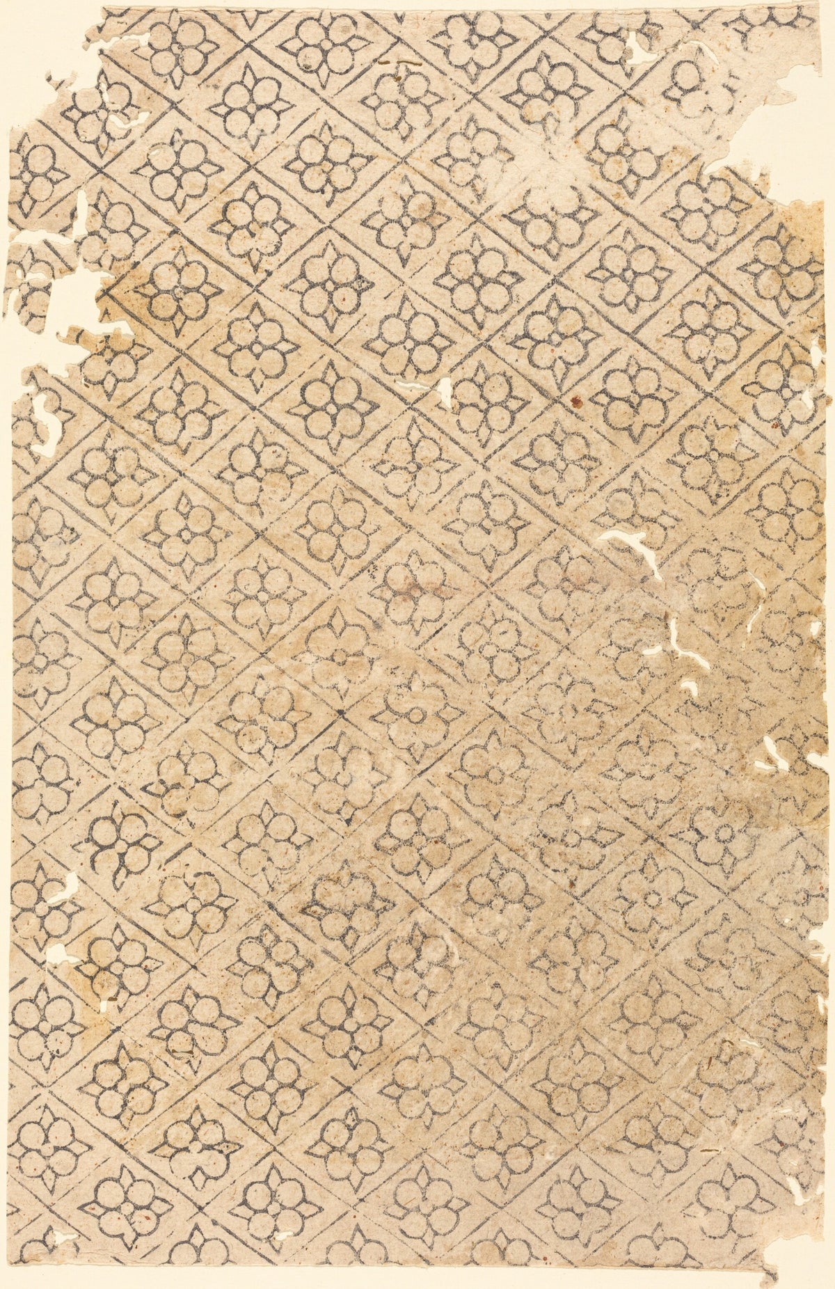 Sheet with Flower and Diamond Pattern