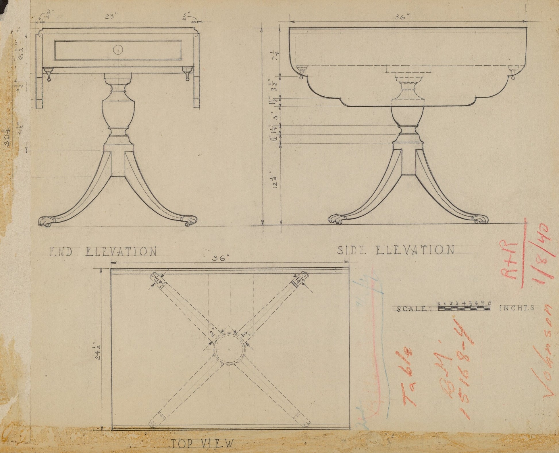 Drop Leaf, Pedestal Table