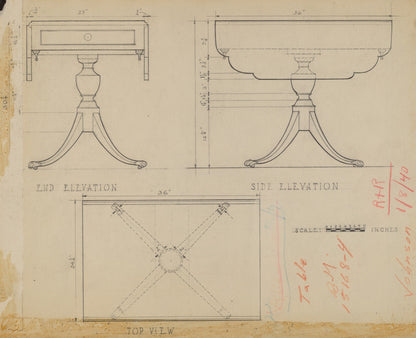 Drop Leaf, Pedestal Table