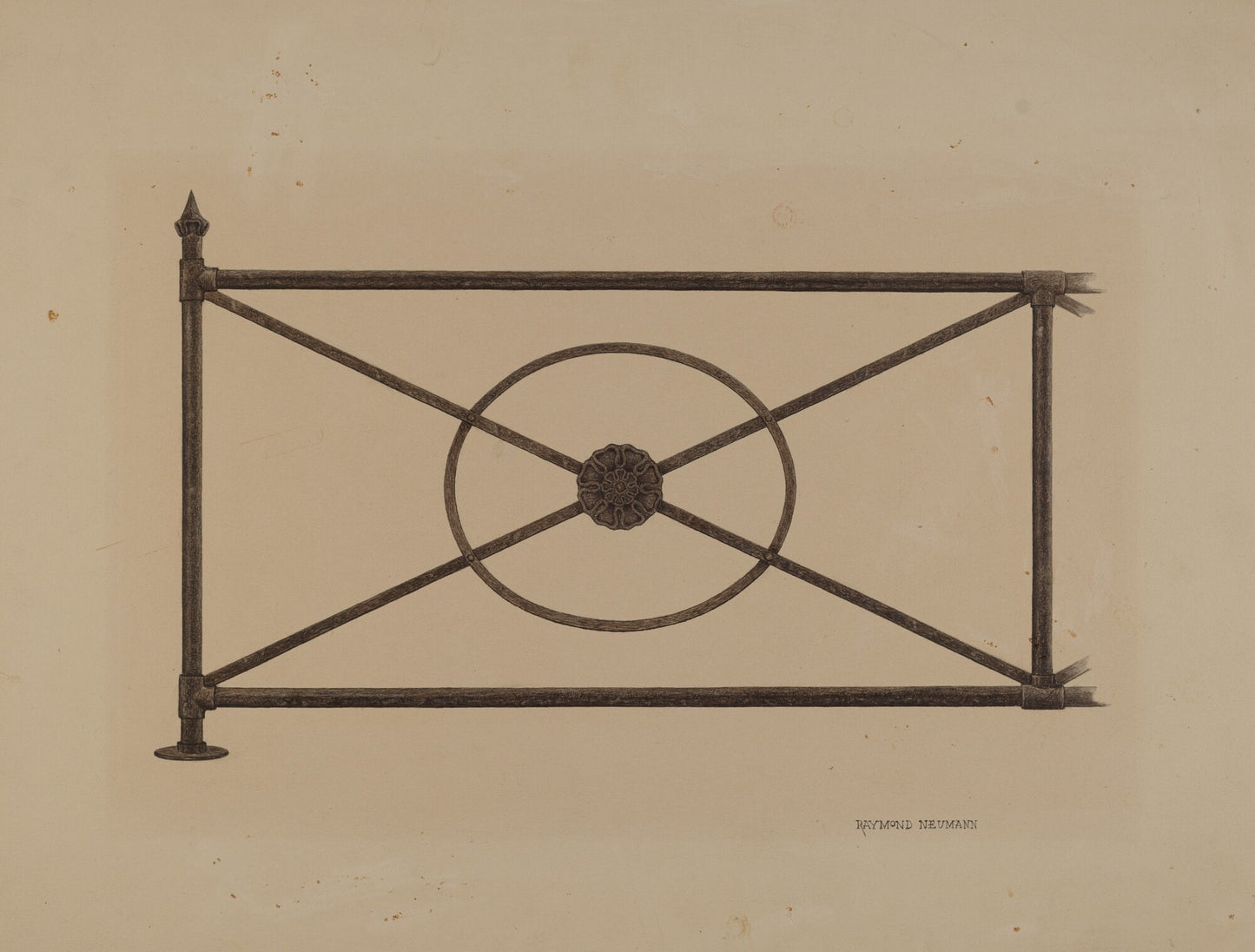 Balcony Railing with Cast Rosette