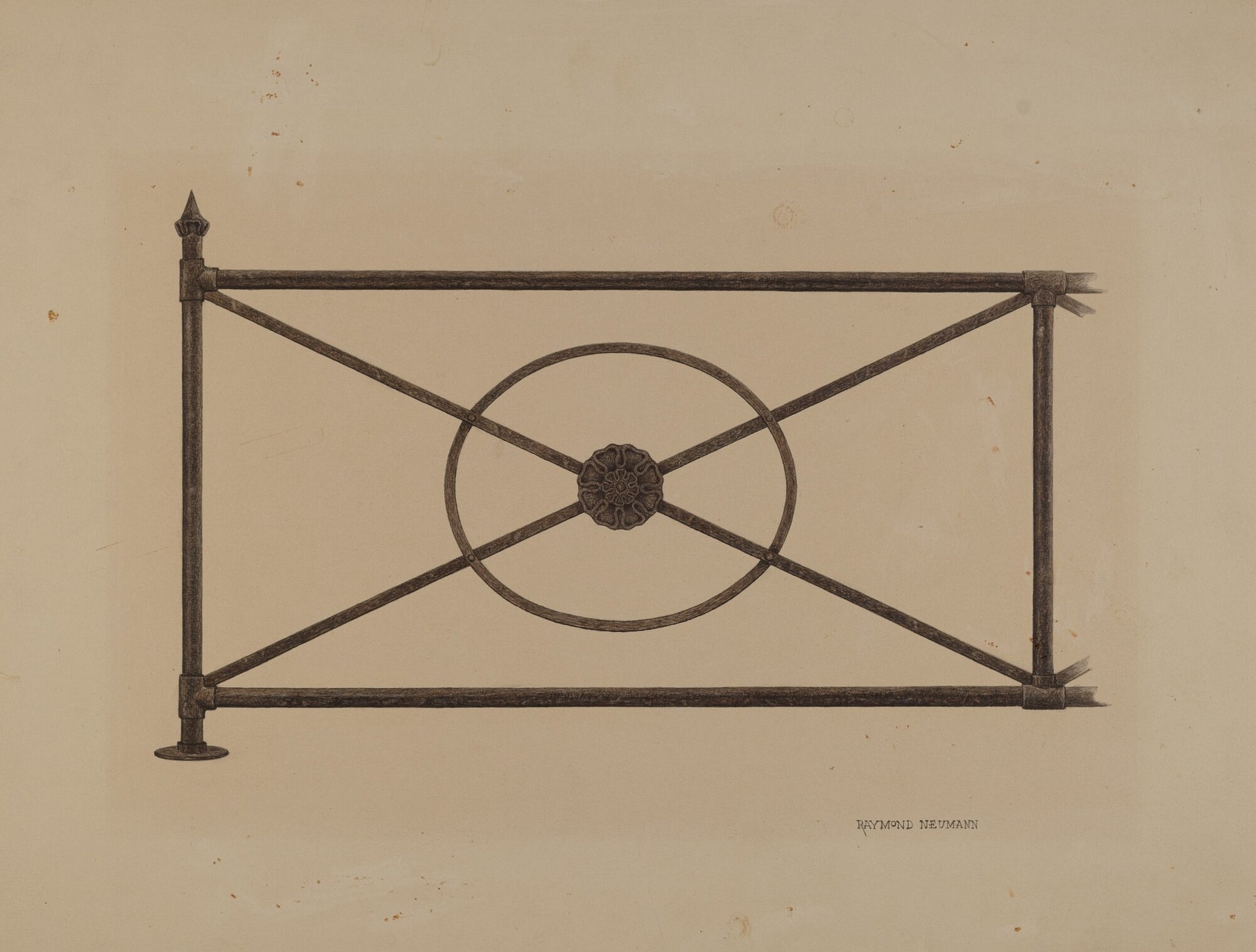 Balcony Railing with Cast Rosette