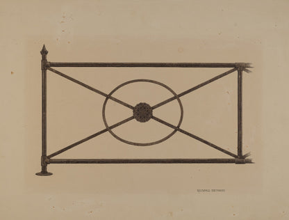 Balcony Railing with Cast Rosette
