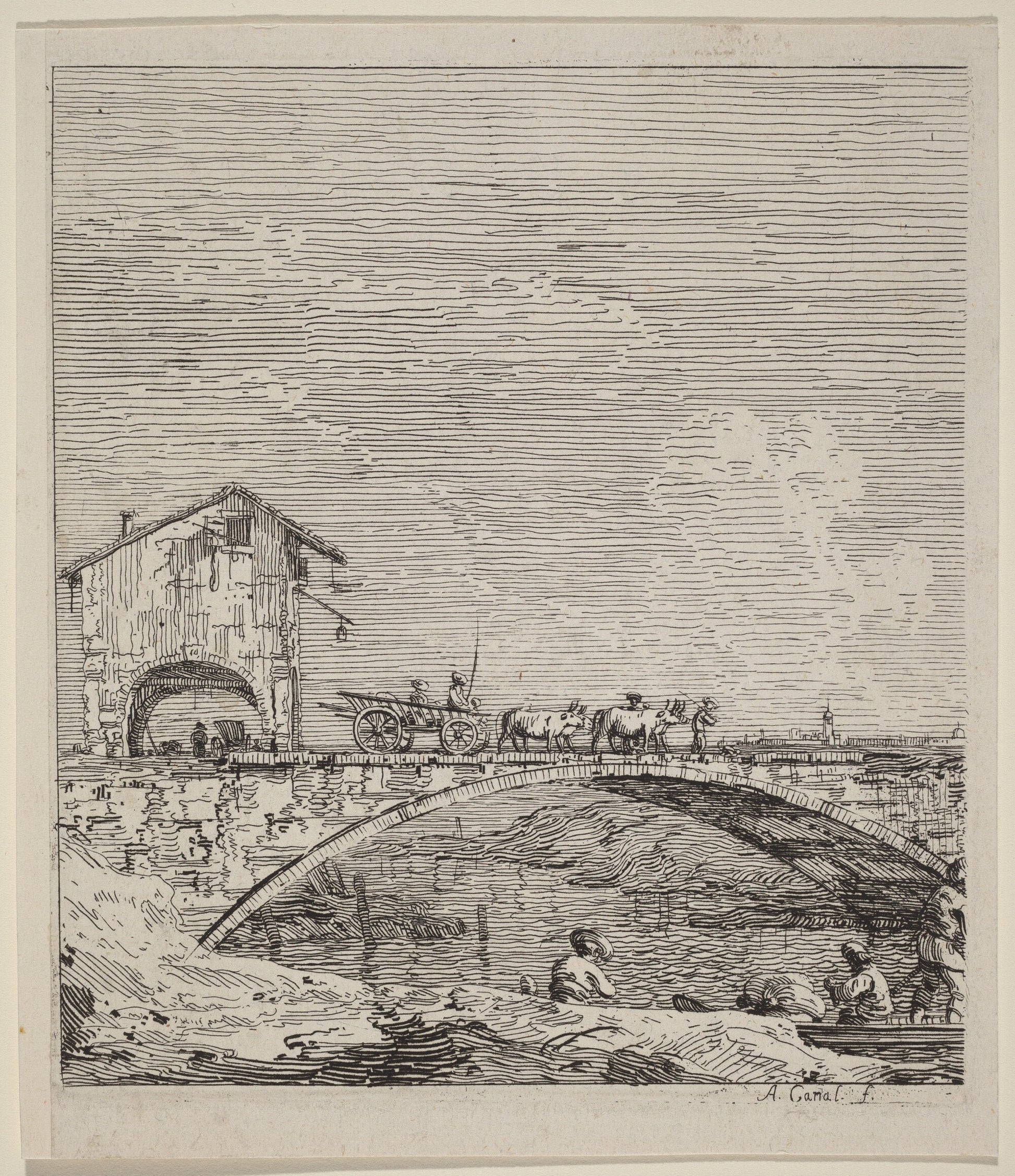 The Wagon Passing Over a Bridge