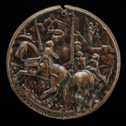 Filippo Maria Visconti Riding in a Mountainous Landscape [reverse]