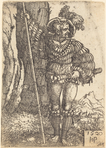 Foot Soldier Standing by a Tree