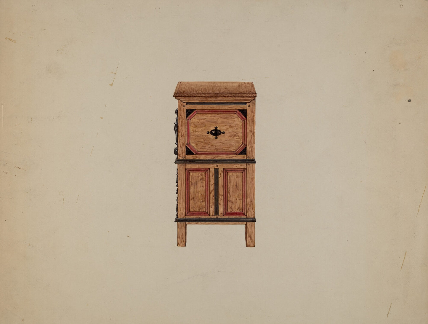 Two Drawer Sunflower Chest - side view