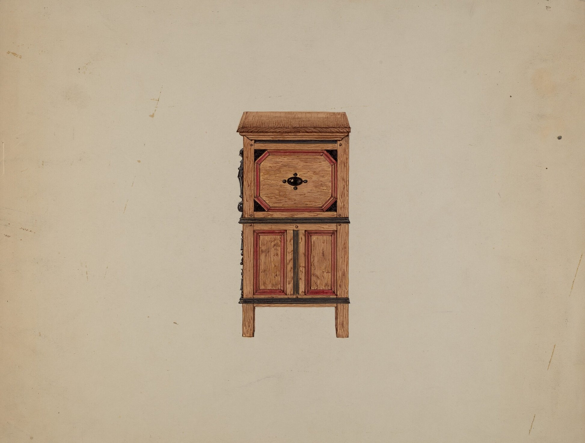 Two Drawer Sunflower Chest - side view
