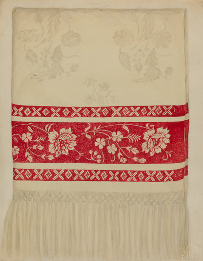 Linen Towel - Flower Design