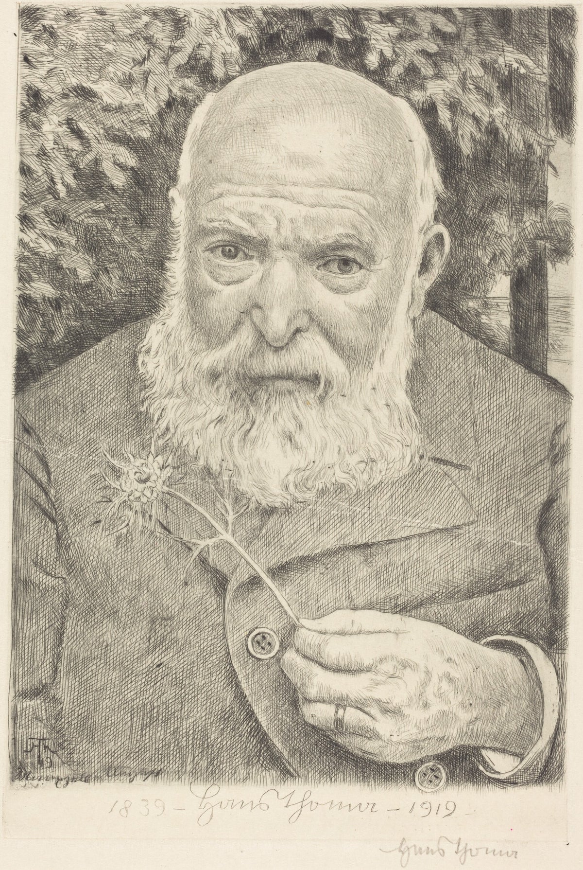 Self-Portrait VI with Flower