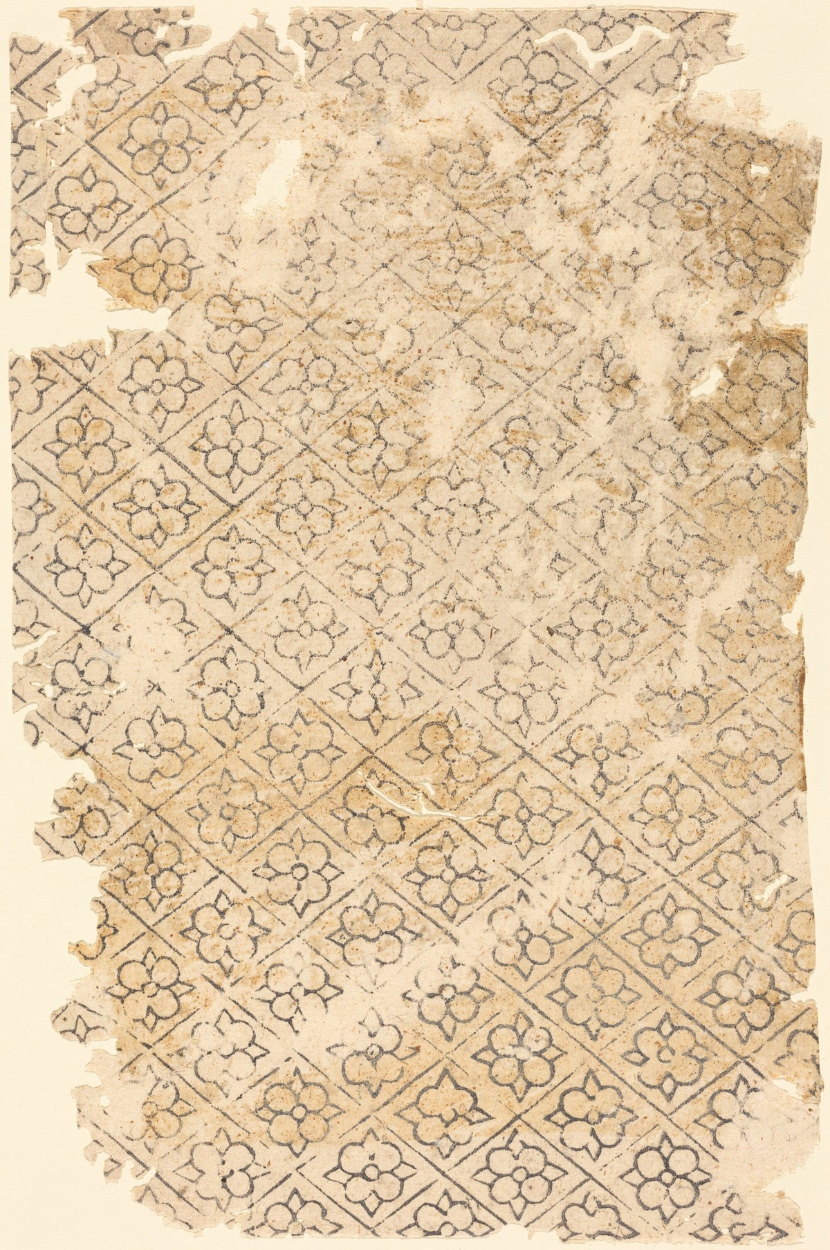 Sheet with Flower and Diamond Pattern