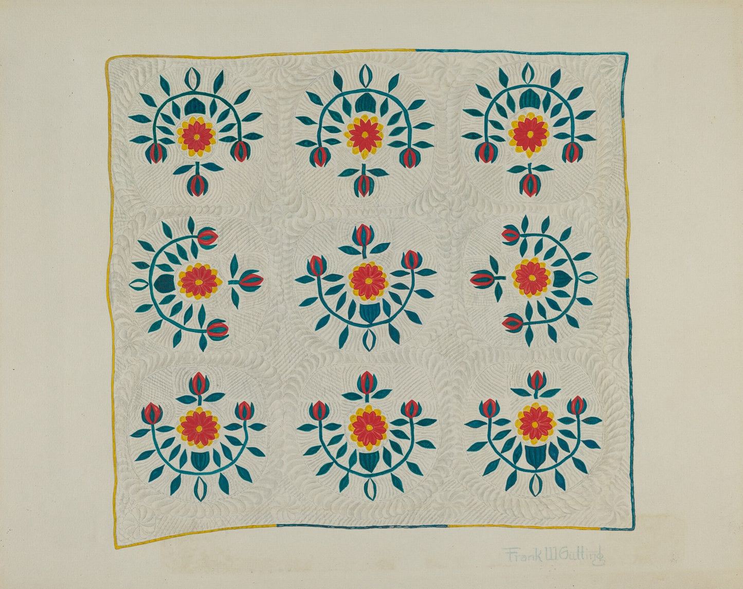 Cotton Quilt - Tulip Design