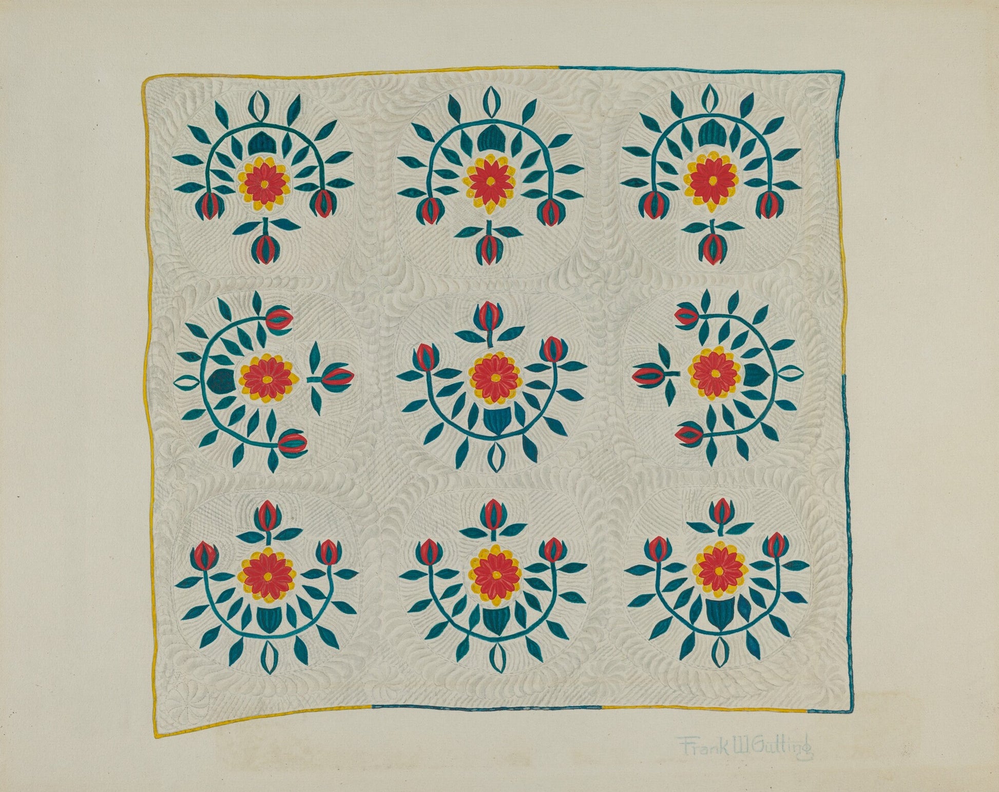 Cotton Quilt - Tulip Design