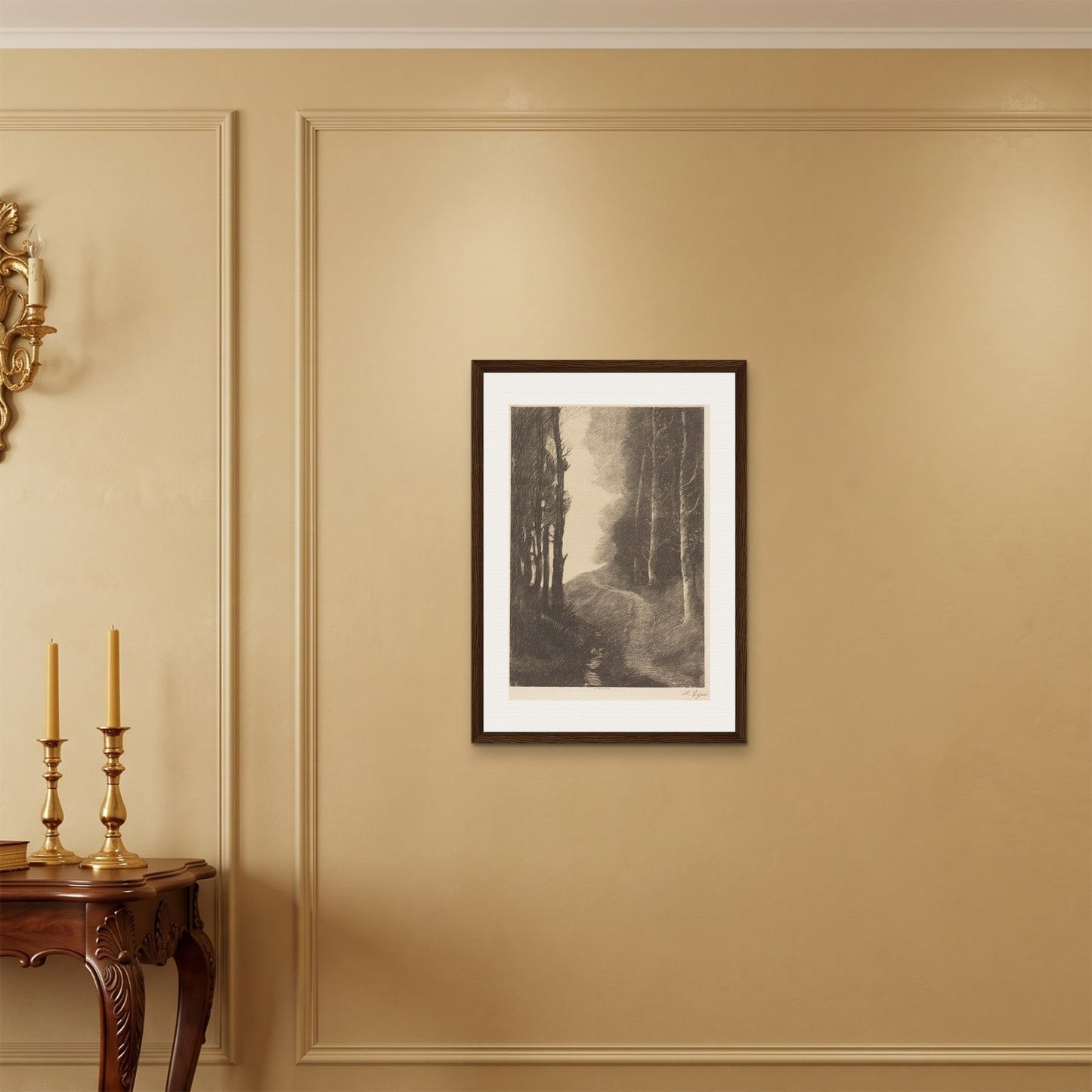 Orlonzo - FRAMED CANVAS DARK WOOD 50x70cm20x28 ROOM