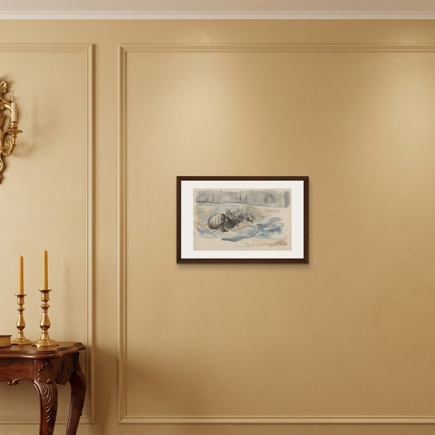 Orlonzo - FRAMED CANVAS DARK WOOD 6040cm2416 ROOM