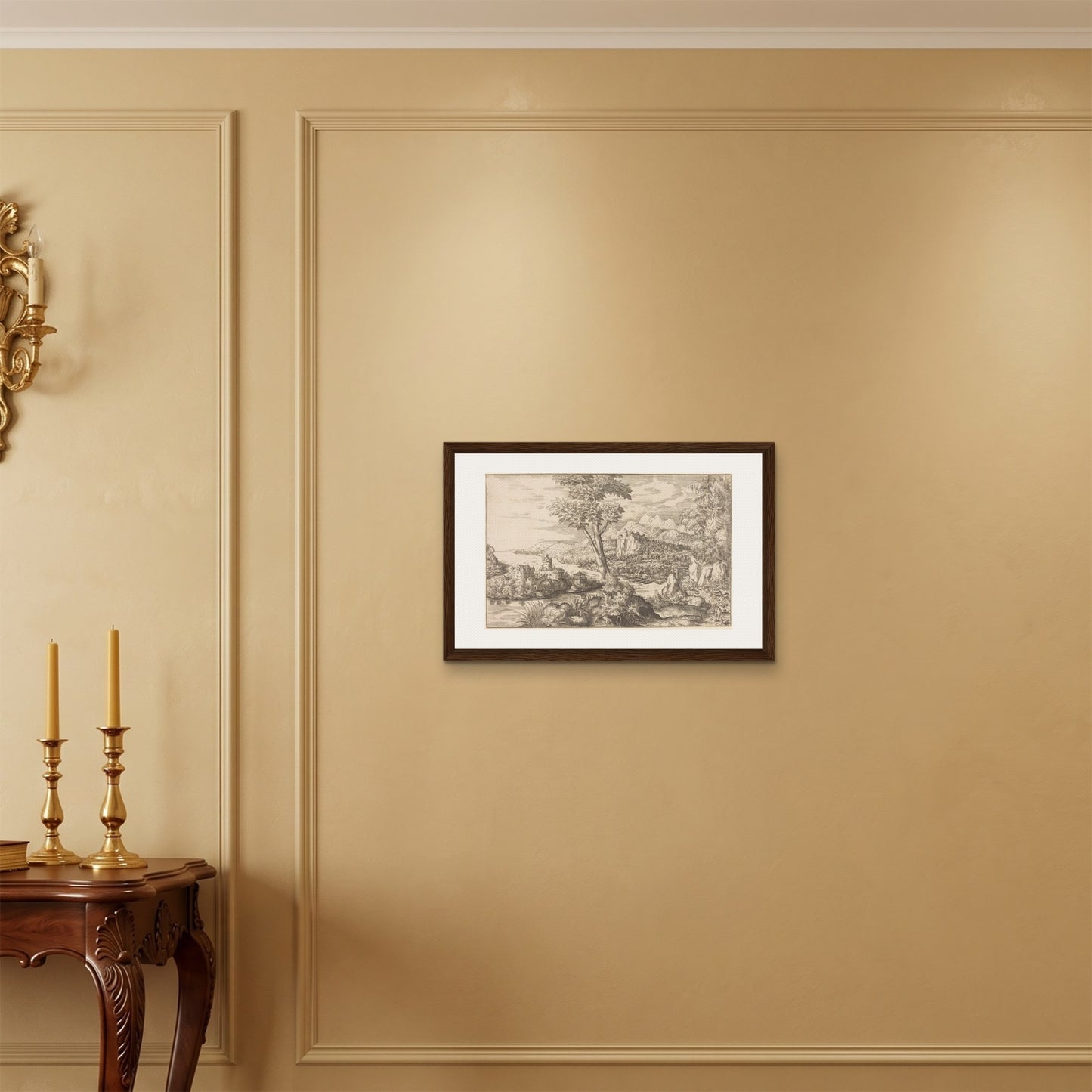 Orlonzo - FRAMED CANVAS DARK WOOD 6040cm2416 ROOM