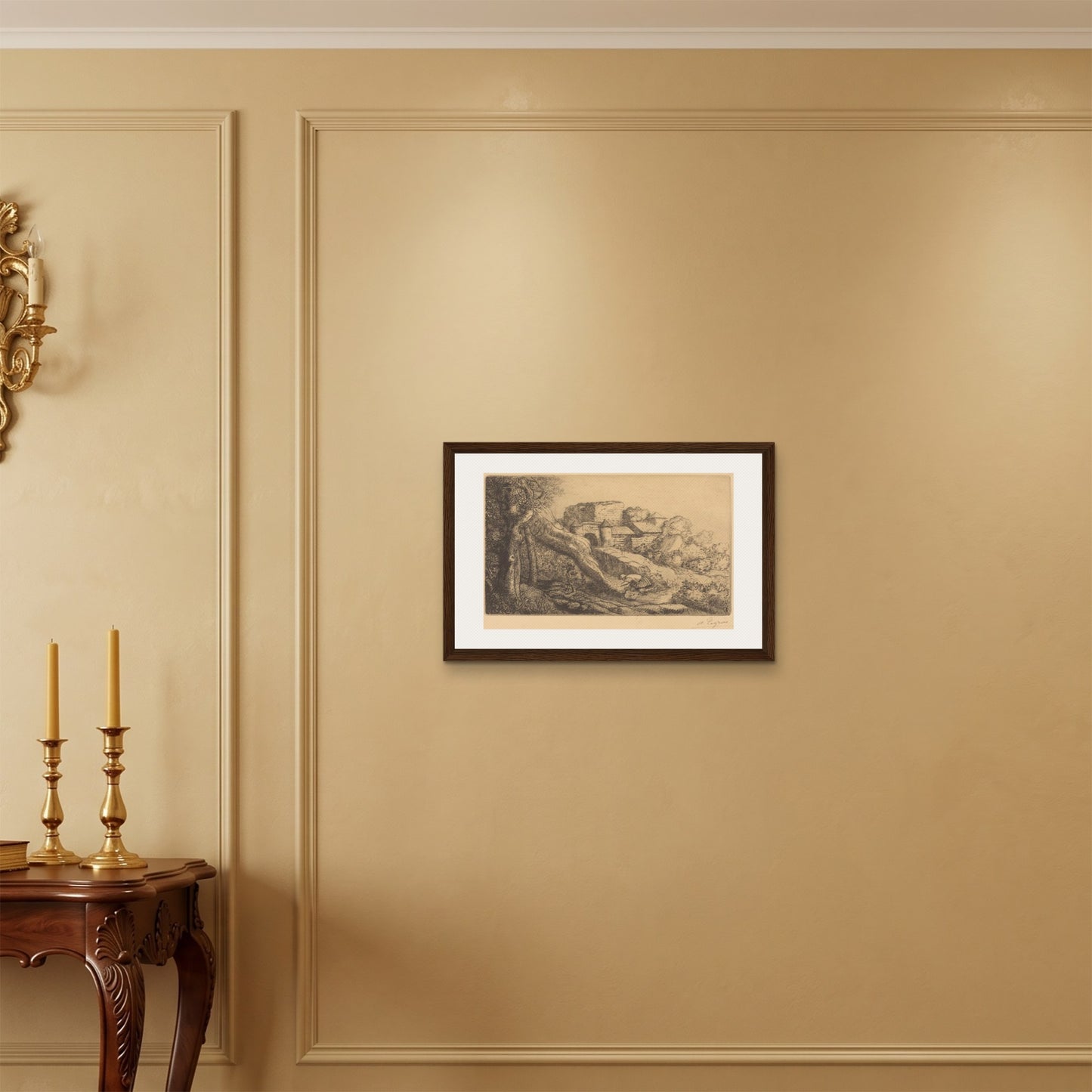 Orlonzo - FRAMED CANVAS DARK WOOD 6040cm2416 ROOM