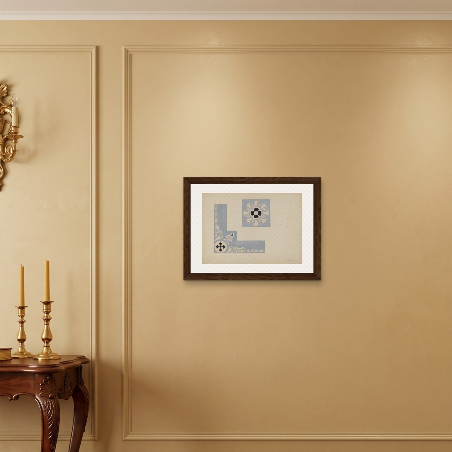 Orlonzo - FRAMED CANVAS DARK WOOD 6045cm2418 ROOM