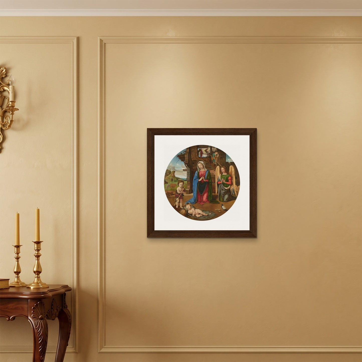 Orlonzo - FRAMED CANVAS DARK WOOD 60x60cm24x24 ROOM