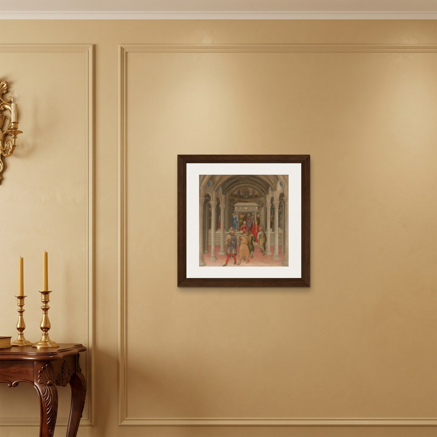 Orlonzo - FRAMED CANVAS DARK WOOD 60x60cm24x24 ROOM