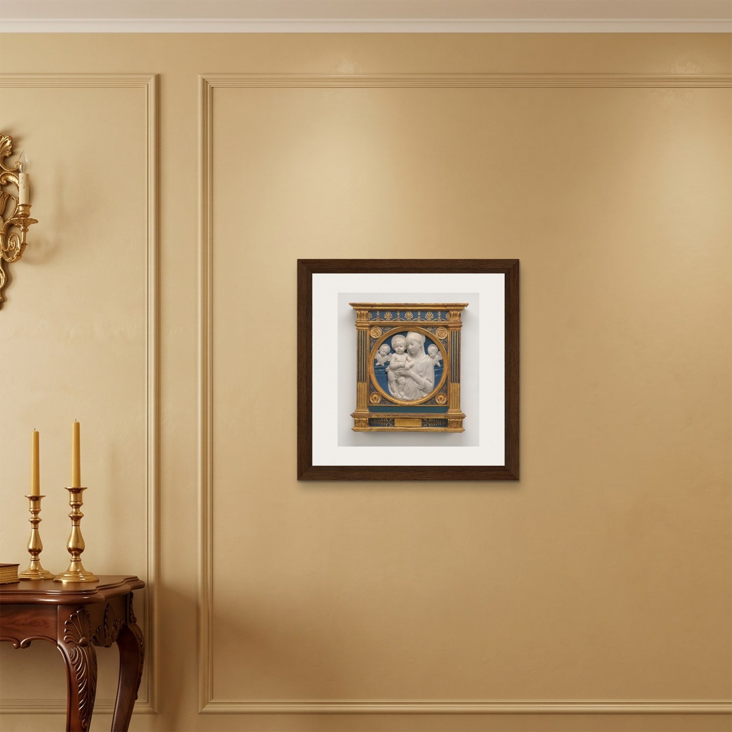 Orlonzo - FRAMED CANVAS DARK WOOD 60x60cm24x24 ROOM