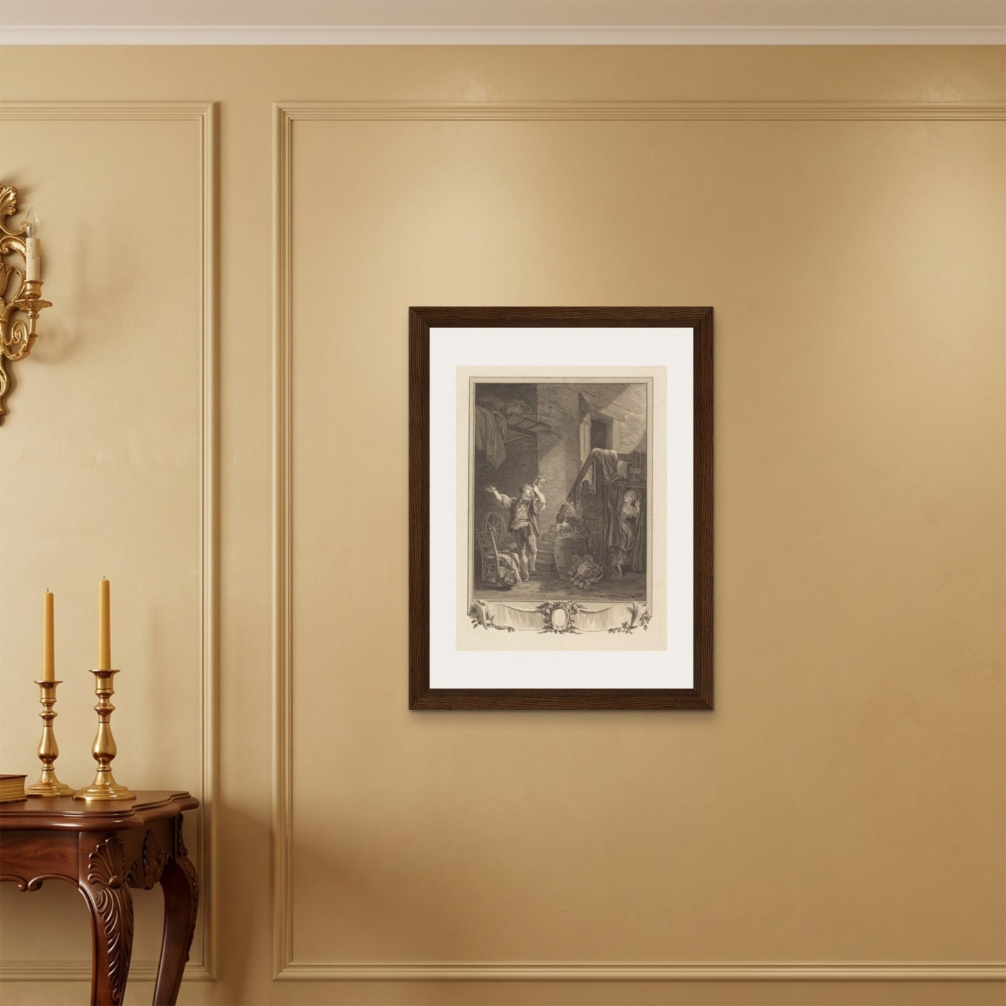 Orlonzo - FRAMED CANVAS DARK WOOD 60x80cm24x32 ROOM